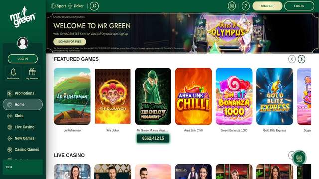 Mr Green - sport betting utan svensk licens screenshot